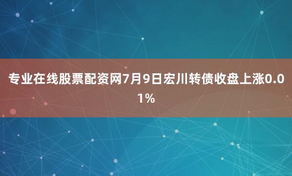 专业在线股票配资网7月9日宏川转债收盘上涨0.01%